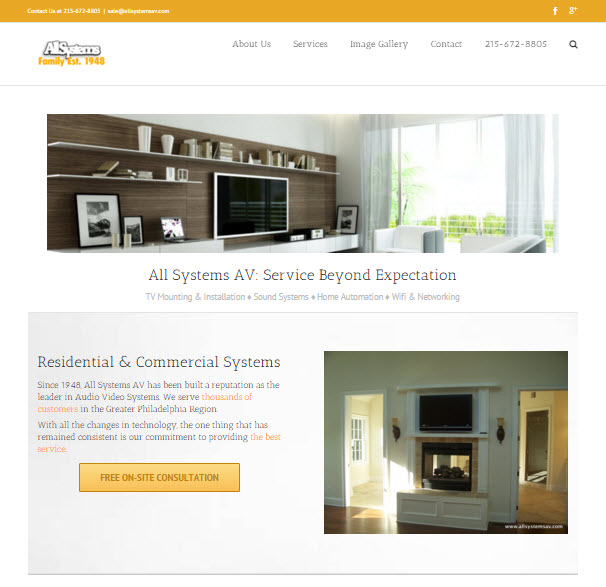 screenshot of all systems website